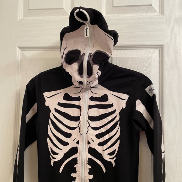 TipsyElves One Piece Unisex Zip Up Mask Skeleton Jumpsuit NEW YOUTH XL - Picture 6 of 11